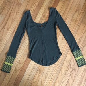Free People Green long sleeve thermal